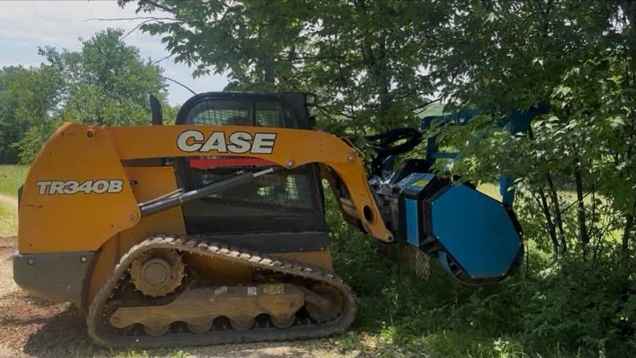 CASE TR340B with the mulching attachment